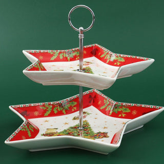 Christmas two-tiered star-shaped stand