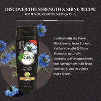 Vatika Naturals Blackseed (Habba Sauda) Shampoo 360 ml + 15 % OFF Strength & Shine Natural Extracts For Weak & Dull Hair