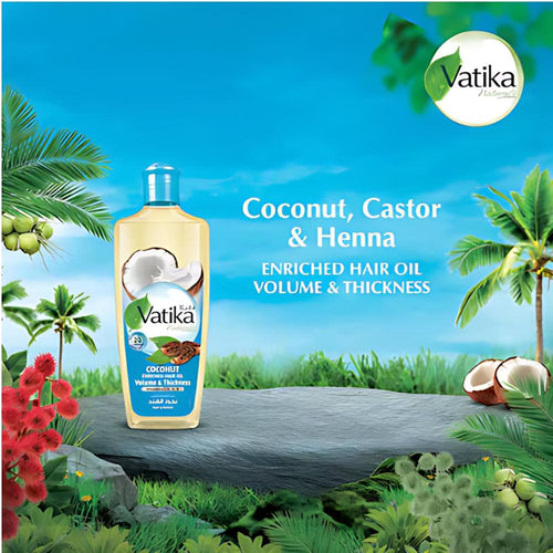 Vatika Naturals Volume And Thickness Coconut Enriched Hair Oil 200ml