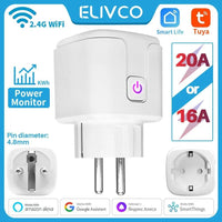 Wifi Smart Plug 20A EU Smart Socket With Power Monitor Timing Smart Life Support Alexa Google Home Yandex SmartThings