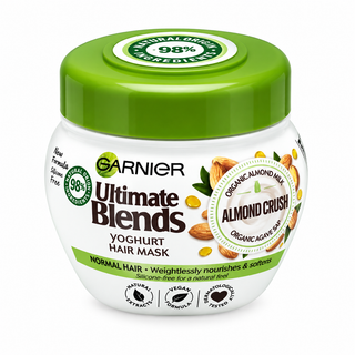 Garnier Ultimate Blends Almond Crush Yoghurt Hair Mask with Organic Almond Milk & Organic Agave Sap 300ml