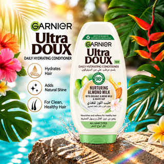 Garnier Ultra Doux Daily Hydrating Conditioner with Organic Almond Milk & Agave Sap 200ml