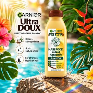 Garnier Fructis Coconut Hair Food Repairing Shampoo 300ml