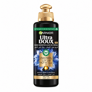 Garnier Ultra Doux Shine Booster Leave-In Cream with Black Charcoal & Nigella Seed Oil 200ml