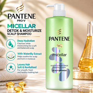 Pantene Pro-V Micellar Detox & Moisturize Scalp Shampoo with Waterlily Extract 530ml
