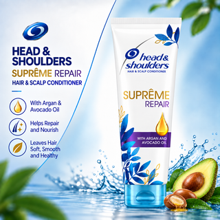 Head & Shoulders Supreme Repair Hair & Scalp Conditioner with Argan & Avocado Oil 220ml