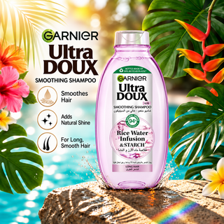 Garnier Ultra Doux Smoothing Shampoo with Rice Water & Starch 600ml