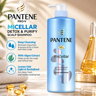 Pantene Pro-V Micellar Detox & Purify Scalp Shampoo with Algae Extract 530ml