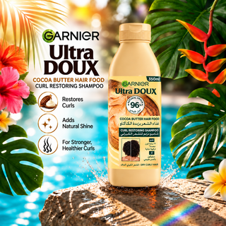 Garnier Ultra Doux Cocoa Butter Hair Food Curl Restoring Shampoo 350ml