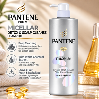 Pantene Pro-V Micellar Detox & Scalp Cleanse Shampoo with White Charcoal Extract 530ml