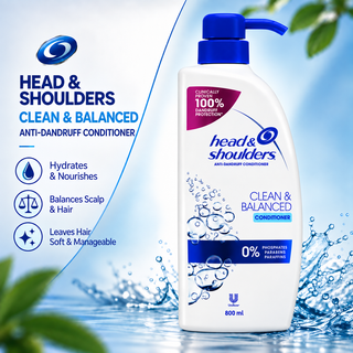 Head & Shoulders Clean & Balanced Anti-Dandruff Conditioner 850ml