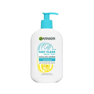 Garnier Fast Clear Gentle Cleanser Hydrating Face Wash for Acne Prone Skin