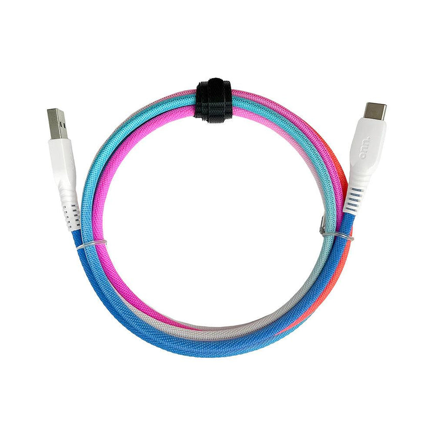 onn. USB to USB-C Rainbow Charging Cable, Orange, 6'